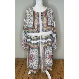 NWT Emberley Printed Scarf Blouson Dress Large